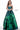 Green floral strapless ballgown 02038