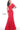 Red one shoulder evening dress 03856