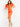 Jovani 07269 Orange Short Sleeve Ruched Scuba Cocktail Dress