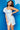 One shoulder blue dress 09620