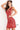 Plungy neckline red embellished cocktail dress Jovani 63899